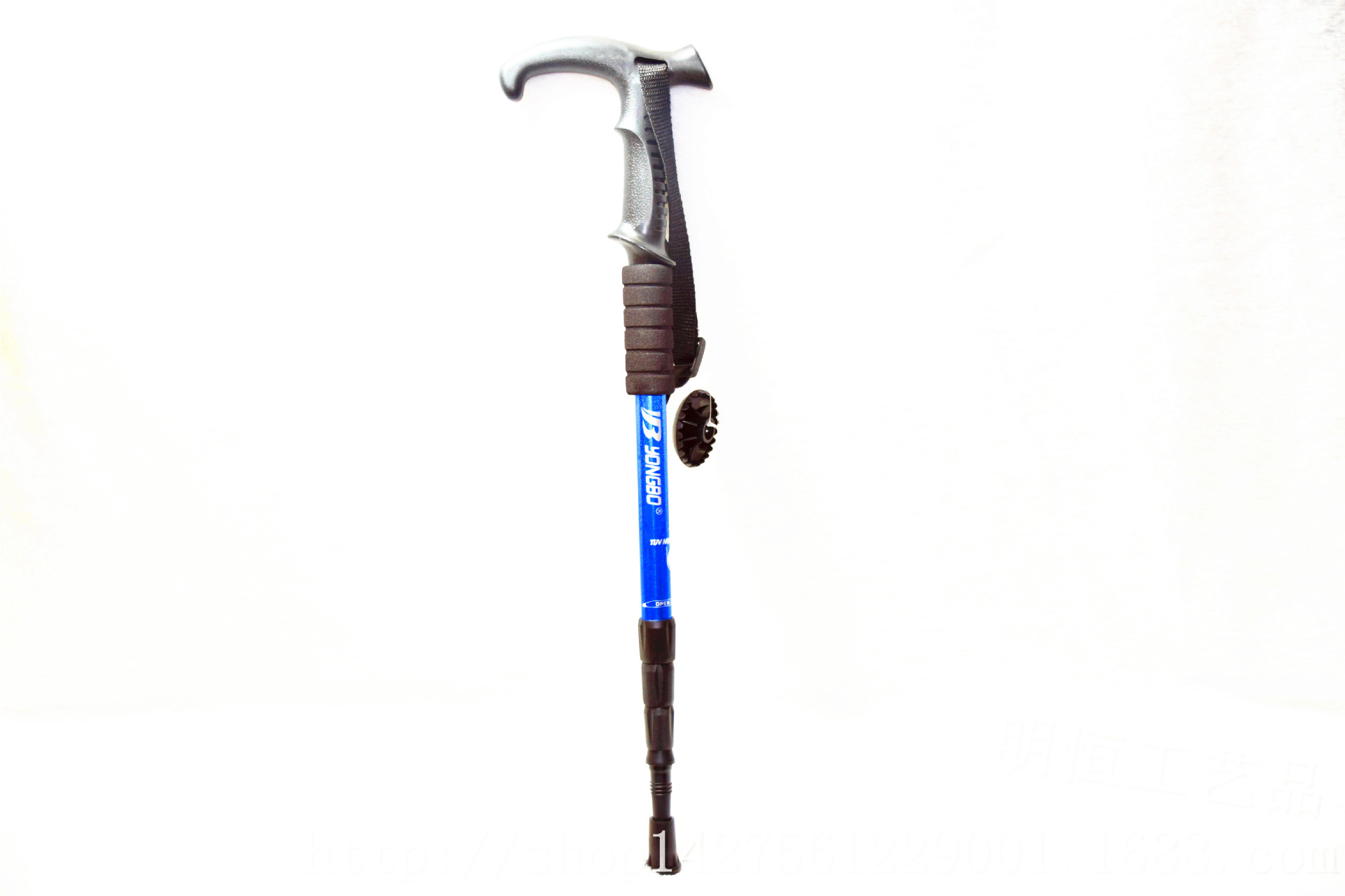 厂家直销户外铝合金手杖拐杖 三节可伸缩拐弯柄拐杖手杖登山杖-阿里巴巴