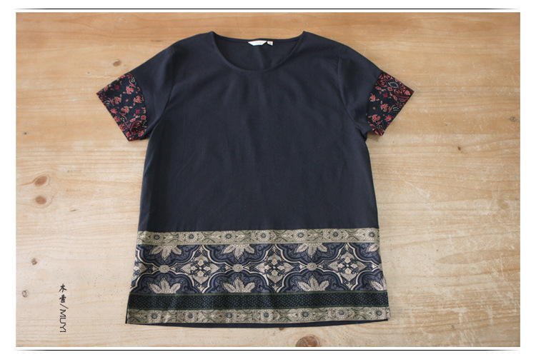 藏藍色民族風短袖 750+500 7