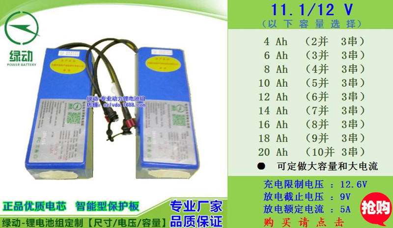 12V 动力型锂电池组