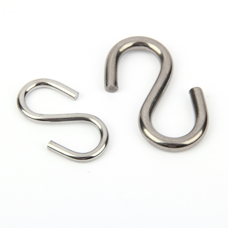 201/304 stainless steel S hook stainless steel hook kitchen crossbar metal solid S hook strong load-bearing M2M3M4