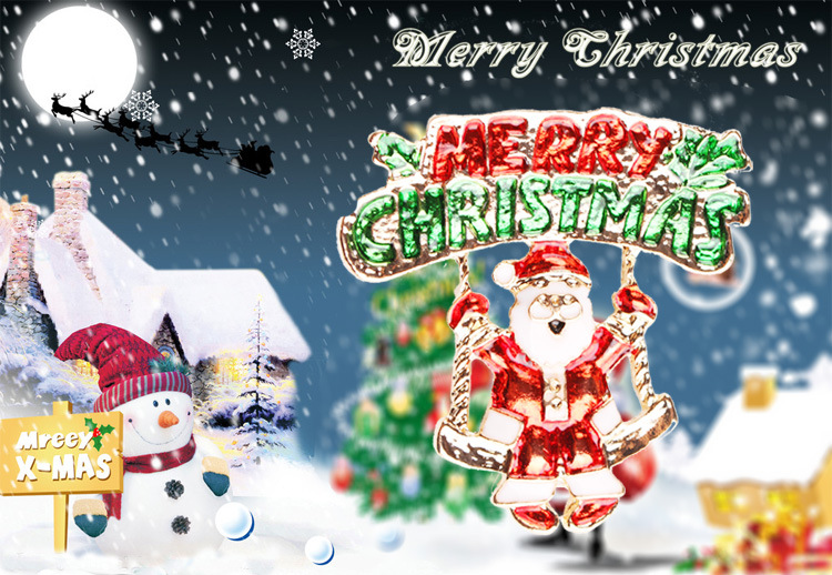 Spilla versatile con personaggio dei cartoni animati semplice coreano Harajuku Babbo Natale_voghion.com