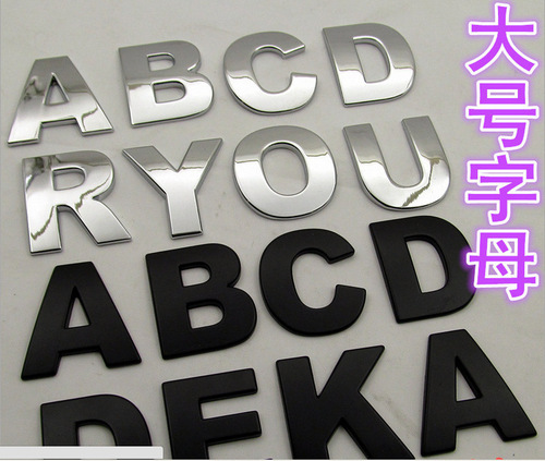 New large metal alphanumeric car English decorative car stickers large size DIY body modification random stickers