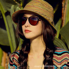 春夏季亲子沙滩帽母女防晒遮阳帽女防紫外线太阳帽户外时尚小草帽