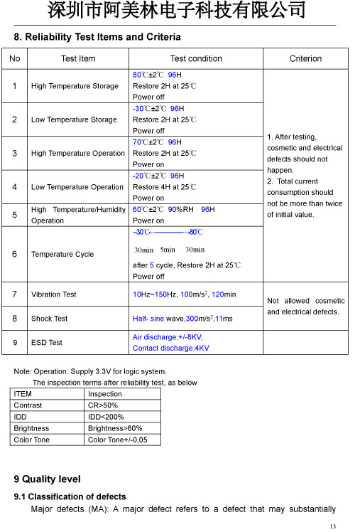 深圳市阿美林电子科技5寸800X480分辨率-SH500J0