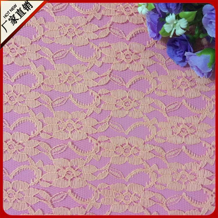 福建厂家直供涤纶蕾丝面料 经编提花布 服装布料 无弹蕾丝面料