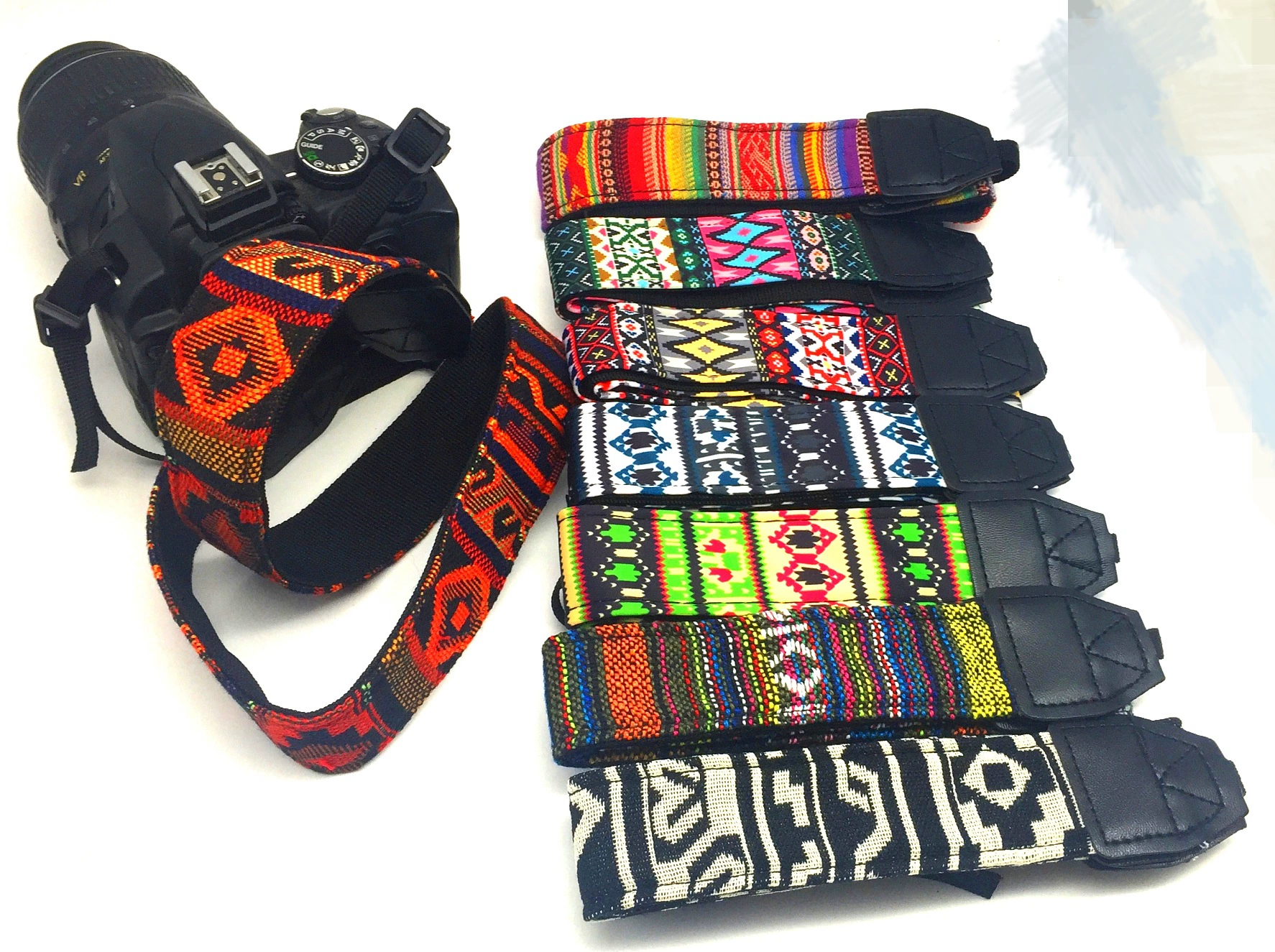 Расширенные плечевые ремни в ностальгическом ретро-этническом стиле, тонкие полосатые ремни для зеркальной фотокамеры