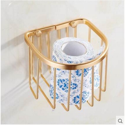 European gold towel rack bath towel rack bathroom space aluminum bathroom pendant double-layer bathroom set toilet cup