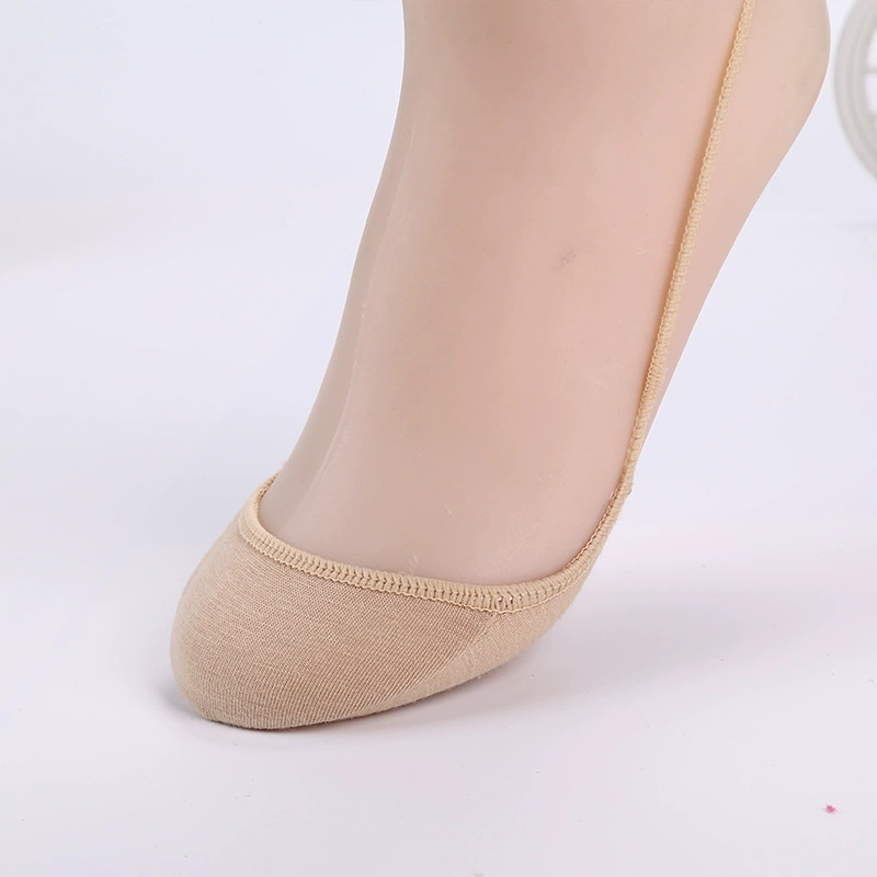 Half-foot invisible socks (Foot Charm) women's cotton no-show anti-slip, one size