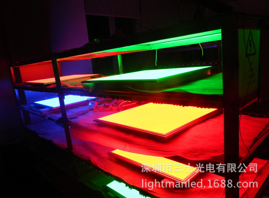 RGB全彩led面板灯 七彩调光吊顶灯舞台KTV艺术氛围面板灯600x600-阿里巴巴