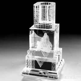 【专业供应】水晶3D内雕制品.水晶建筑摆件 水晶工艺品水晶礼品等