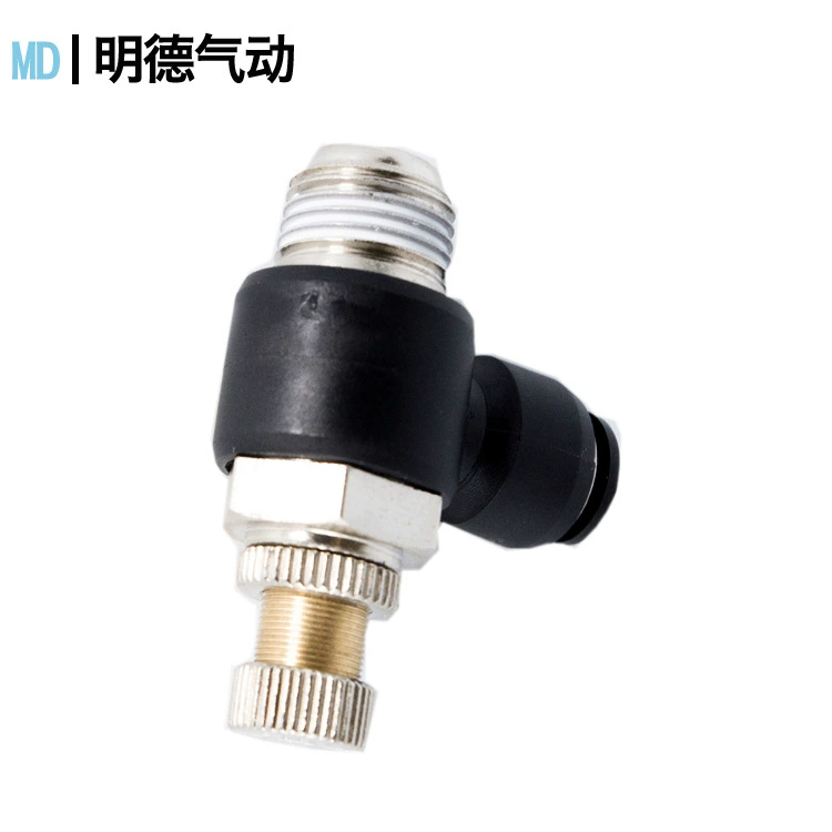 Черный Регулируемый соединитель SL4/6/8/10/12-M5/01/02/03/быстрый соединитель дроссельной заслонки никелированный медью