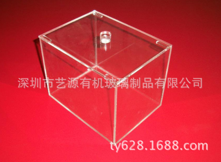 艺源厂 制作亚克力带提手圆棒的盒子 箱子 储物盒 物品盒 工艺品