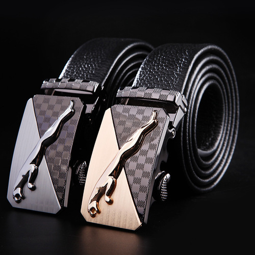 Factory direct supply of men's genuine leather belts, automatic buckle business belts, men's first-layer cowhide soft belts wholesale