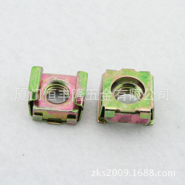 碳钢镀彩锌 卡式螺母组合螺母浮动笼式机柜铁夹螺母 CAGE NUT