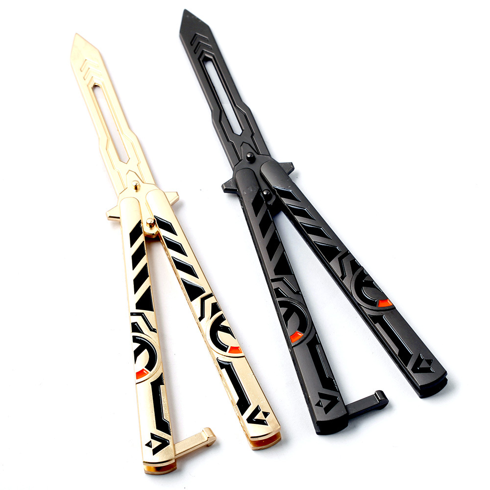 Black Overwatch Practice Butterfly Balisong Training Knife Dull Tool