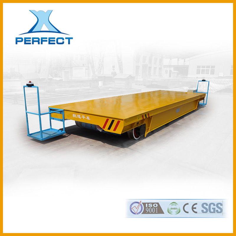 车间搬运重工件电动轨道平板车间转运换膜轨道车厂区运载车