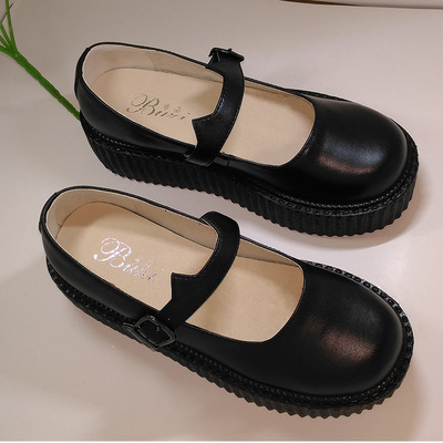 solar system Harajuku Muffin The thickness of the bottom Single shoes love Cat ears Hollow Doll shoes genuine leather shoes Manufactor On behalf of