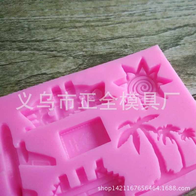 Пляжная fondant(текст) силиконовая форма, украшения, глина, ручной работы