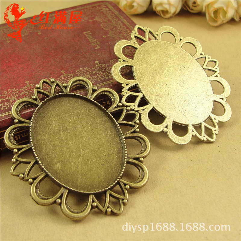 A1736 古青 12.7克 复古底托配件 DIY饰品批发 40*30MM 10个/包
