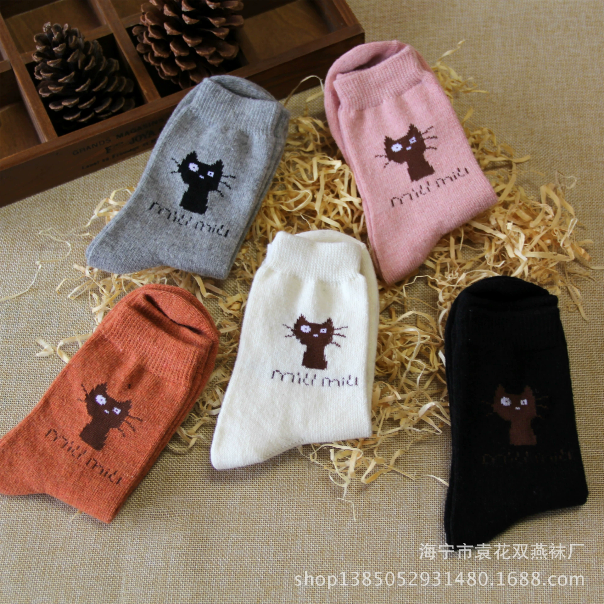 Демисезонные Woolen тёплые Cartoon колготки до колена, средней длины
