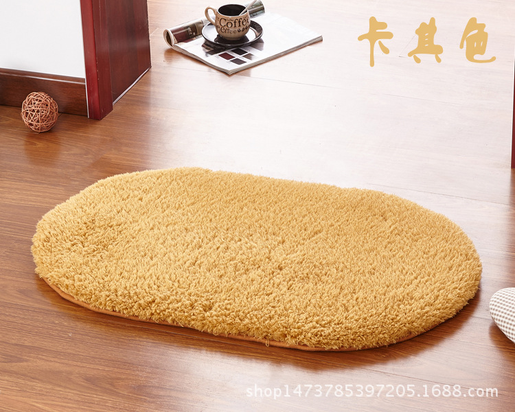 Venta al por mayor simple hogar lambswool dormitorio ovalada alfombra sala de estar baño cocina antideslizante estera cojín estera del pie estera de la puerta