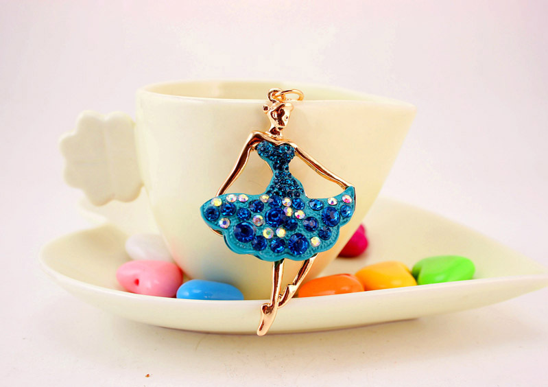 34g Weight Bag Charms Bag Accessories Type Rhinestones Inlay Material Alloy Material Human Pattern Kuxi Ornament Alloy Rhinestone Ballet Girl Car Key Ring Women Bag Accessories Key Chain Small Gift 9