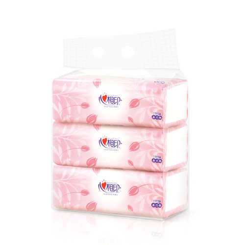 Heart Touch Facial Tissue Soft Packaging Facial Tissue Household 150 Drawings 1 Box 3 Bags Drawn Napkin Sanitary Paper DT2150 