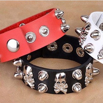 Wholesale European and American couples skull rivet combination punk retro hip-hop bracelet domineering bracelet jewelry bracelet