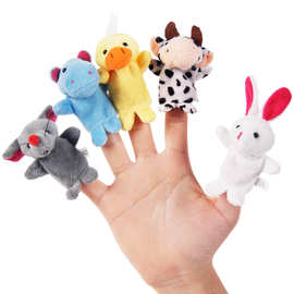 小动物手指玩偶 早教安抚毛绒手偶玩具 婴儿安抚小玩具厂家批发