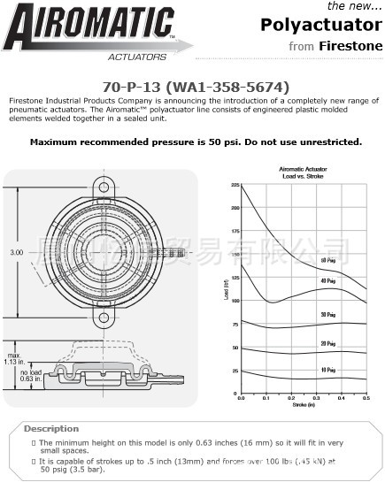 FIRESTONE气动隔振器 WA1-358-5674 空气弹簧气囊皮囊橡胶弹簧