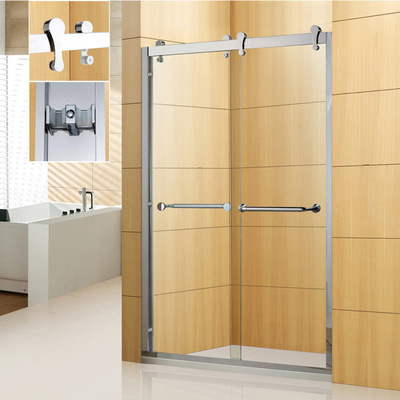 Xuanyu 304 stainless steel Shower Room Manufactor customized Lifting wheel pulley one word Glass Cut off shift gate