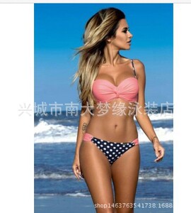 2018年新款分体比基尼泳装糖果色泳衣bikini泳衣批发比基尼