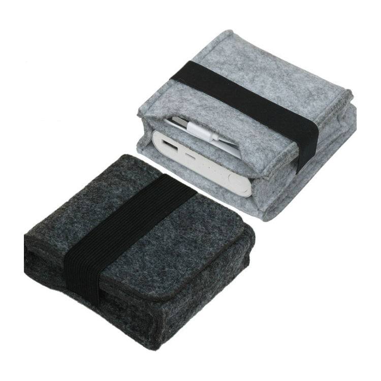 厂家批发 欧美风范毛毡移动电源包 收纳绒布笔记本电源包