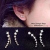 B120 Korean jewelry Beidou Qixing Virler earrings A row of 7 diamond inlaid rhinestones star seven diamond earrings