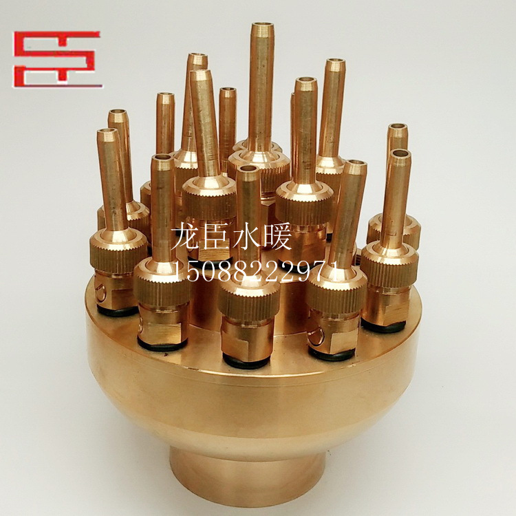 厂家直销 1寸1.5寸2寸可调三层花喷头 优质铜制水景景观喷泉喷头