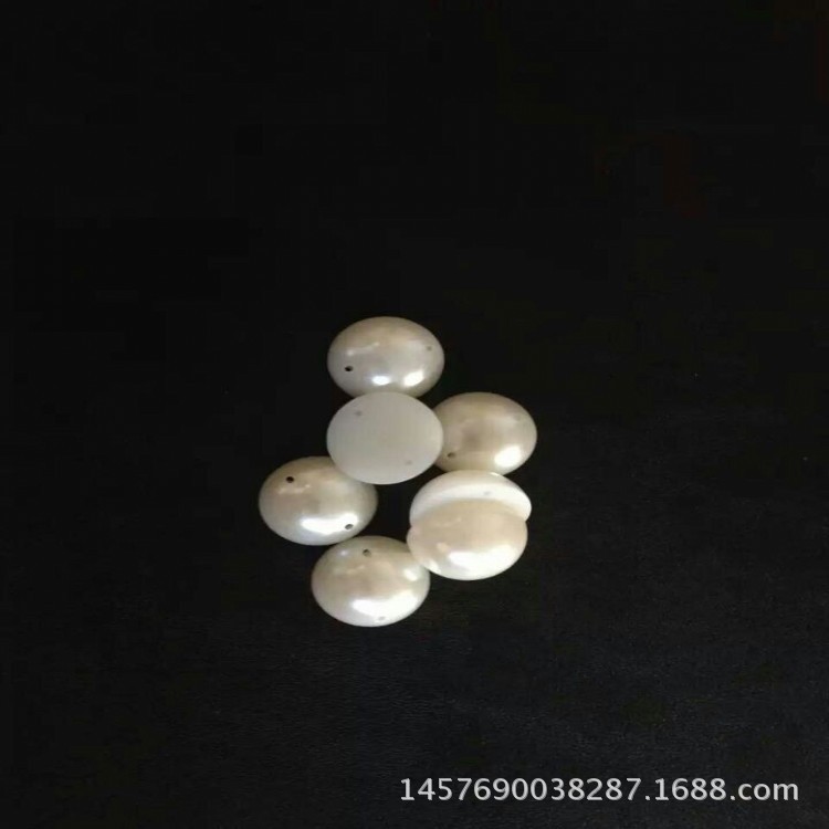 ABS imitation pearl flat bottom semi -circular two -hole pearl…