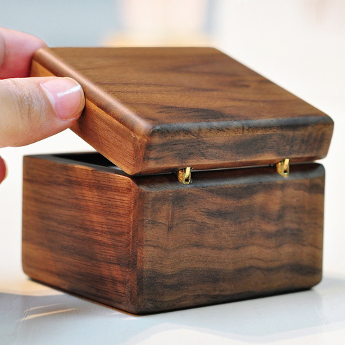 Wholesale wooden photo music box walnut music box diy engraving photo wooden box gift creative gift