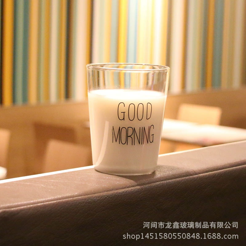 Микроволновая печь молоко Кубок доброе утро Кубок Стеклянная чашка сока Кубок Завтрак Пара Кубок
