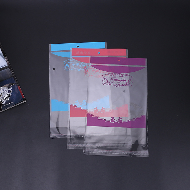 厂家直销塑料袋批发OPP印花自粘袋 透明塑料服装打裤子包装袋加厚