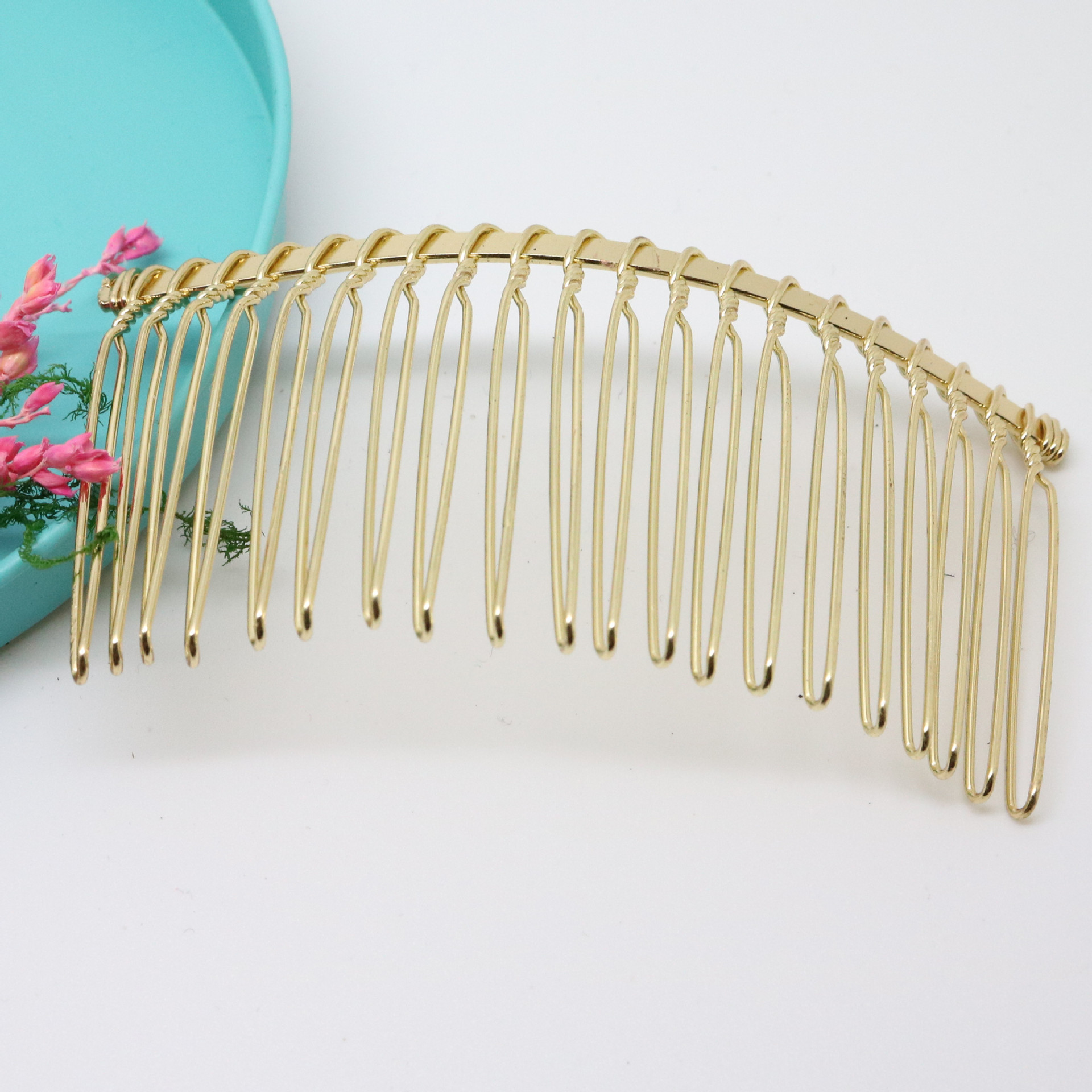 5Pcs Wholesale Metal Hair Clips Side Combs Pin Gold Barrettes Craft