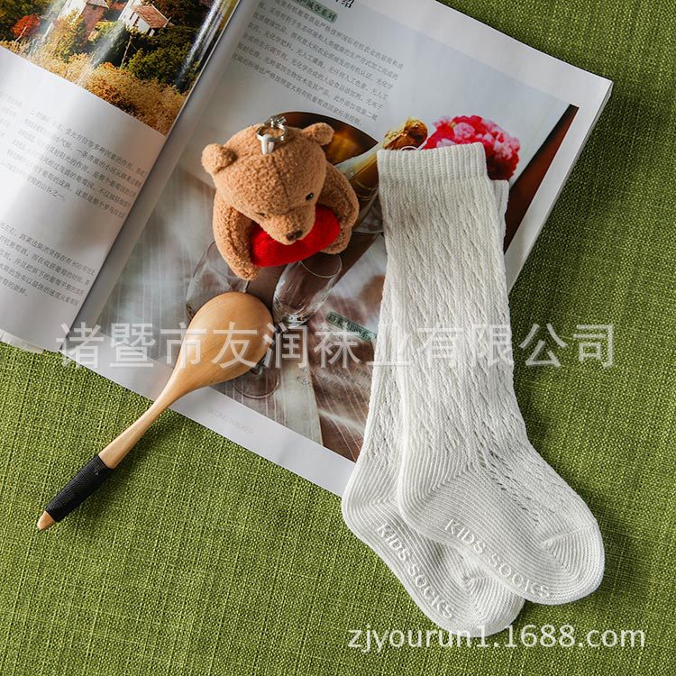 Corea del sur de verano de algodón fino hueco de malla grande boca suelta bebé anillo Calcetines antideslizantes niños infantiles mediados de la pantorrilla calcetines de princesa