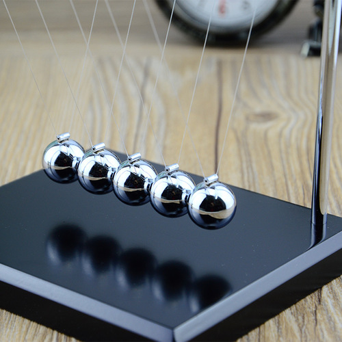 Z-shaped solid wood base metal bracket Newton pendulum ball pool high-end bumper ball desktop ornaments office gifts