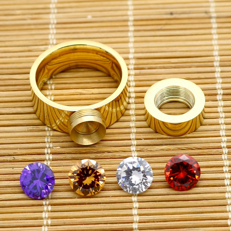 Rings Classification 18K Gold Plating Color Vacuum Plating Real Gold Plated 18K Gold Round 304 Stainless Steel Fashion Waterproof Non Tarnish Rings