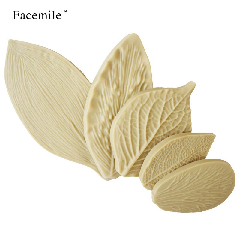 Силиконовая форма для сахарного торта Трехмерная силиконовая форма для листьев, 5 частей, силиконовая форма для листьев