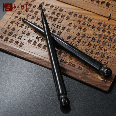 角木蛟品牌廠家批發黑水牛角點穴按摩筆高度抛光加長撥筋棒可定做