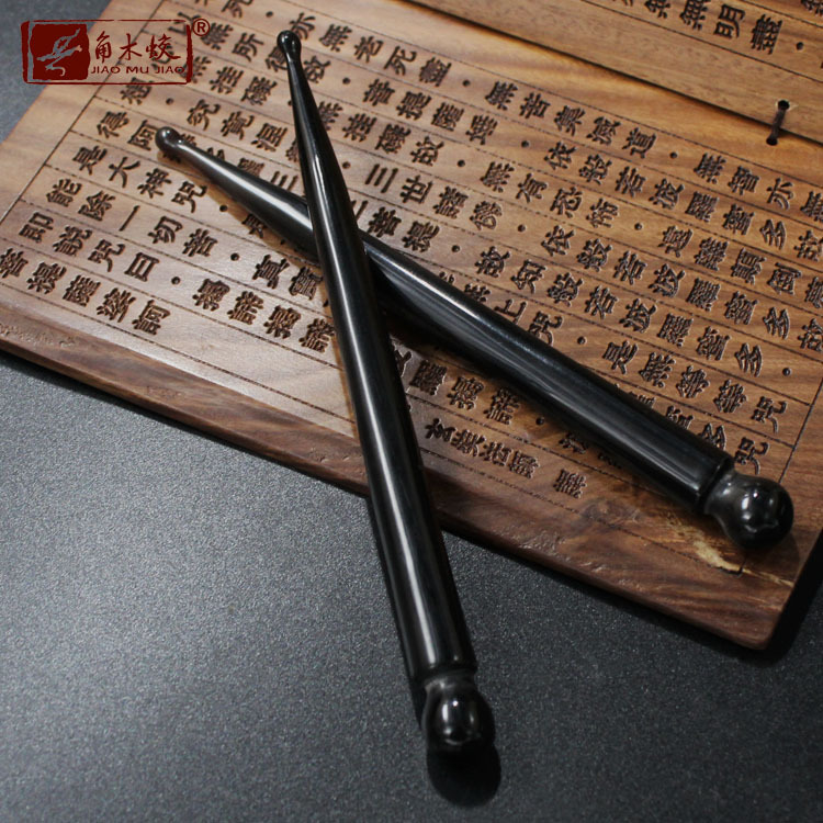 角木蛟品牌廠家批發黑水牛角點穴按摩筆高度抛光加長撥筋棒可定做