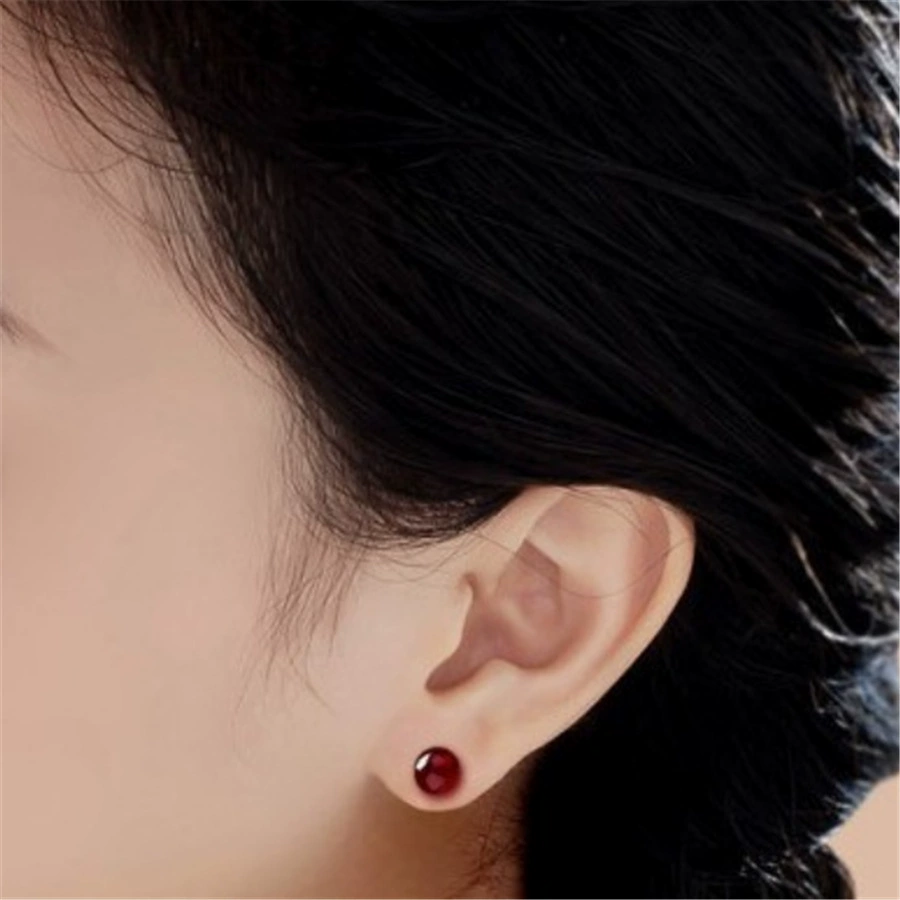 Onyx earrings, agate round beads, silver 925 sample