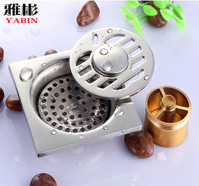 6厘防臭地漏洗衣機單用雙用銅自封不鏽鋼深水封地漏淋浴房地漏