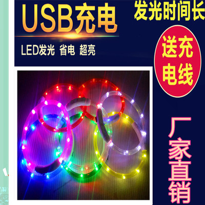 深圳义务厂家直销宠物用品USB充电项圈LED宠物发光项圈外贸现货