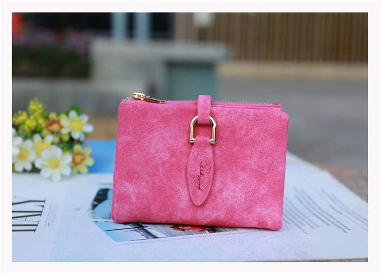 Ретро кошелек, матовая универсальная складная короткая сумка на плечо, оптом